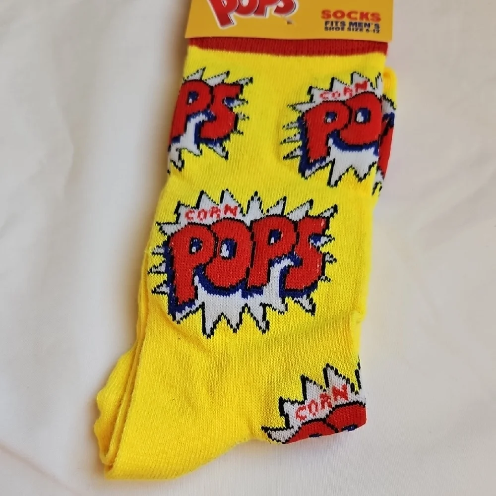 KELLOGS CORN POPS Mens Graphic Crew Socks 6-12 NWT